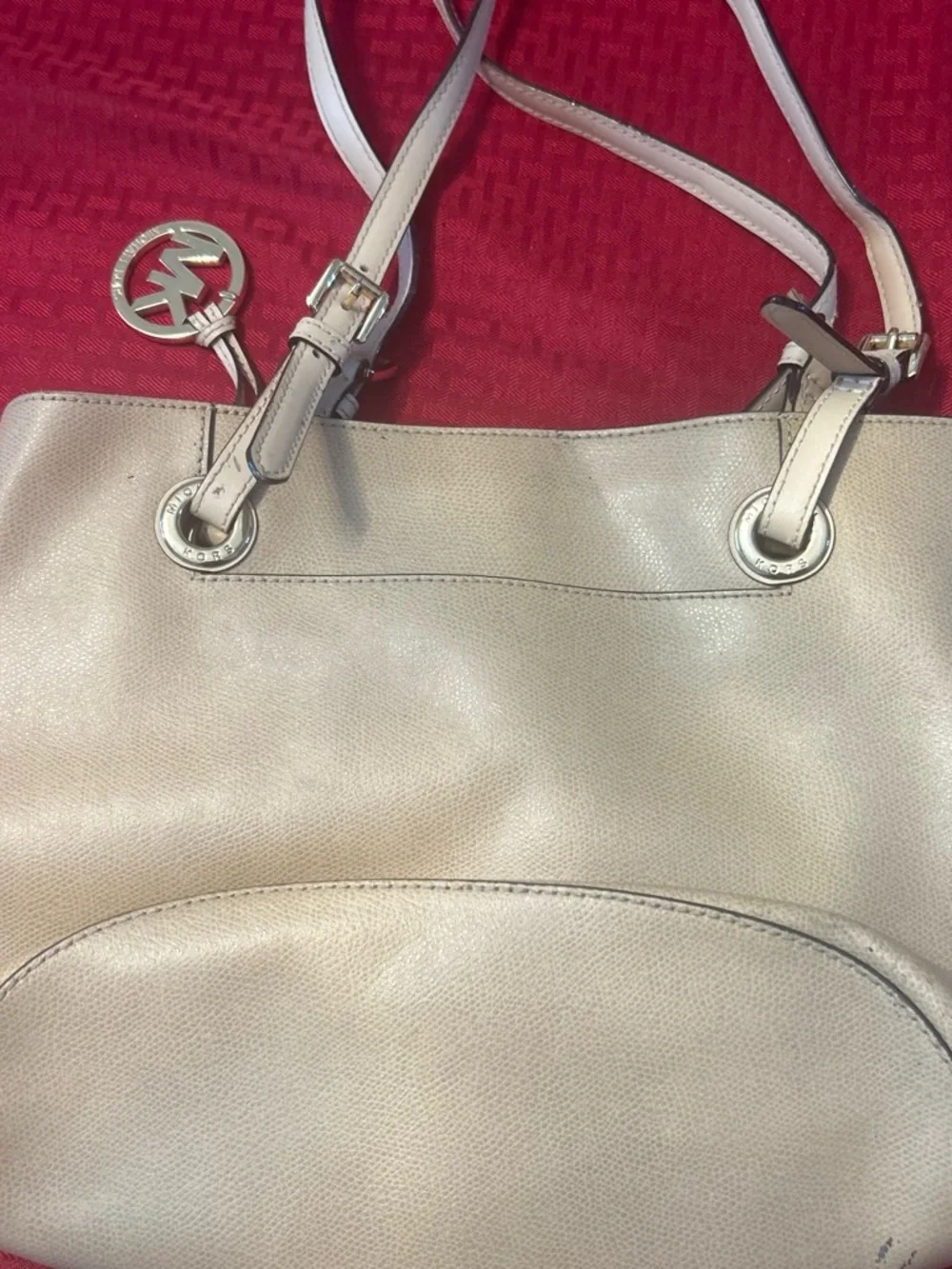 Michael Kors Beige/Tan Leather Tote with Gold Hardware